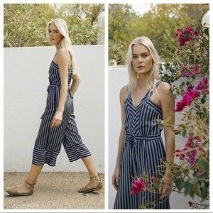 Greylin Amber Stripe Culotte Sleeveless Jumpsuit Size XS